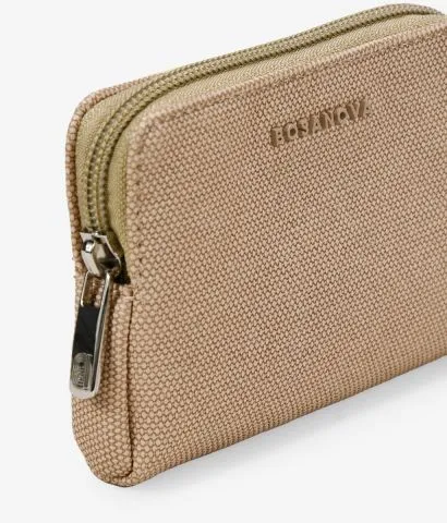 Monedero beige con logo