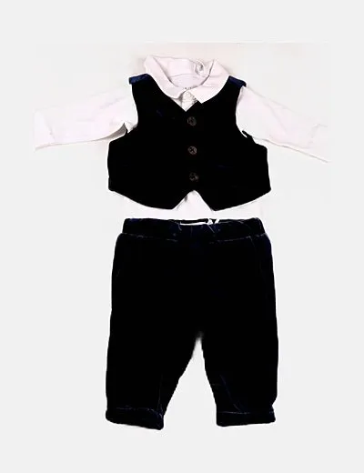 Name it Conjunto pantalón, chaleco y body terciopelo