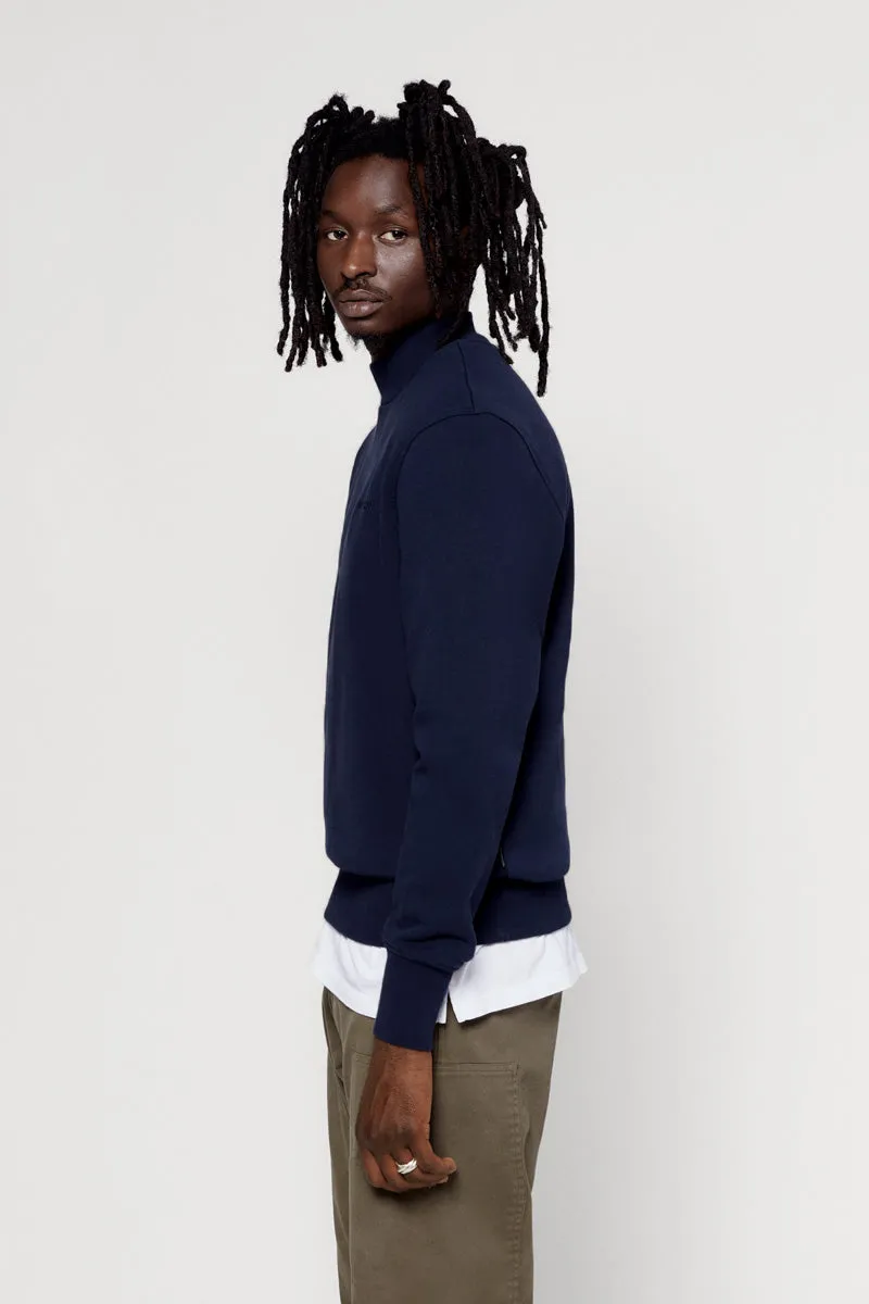 NAVY MOCKNECK SWEAT