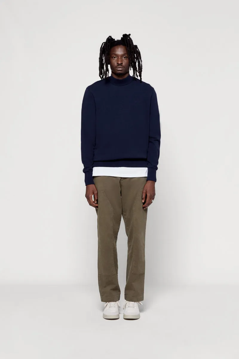 NAVY MOCKNECK SWEAT