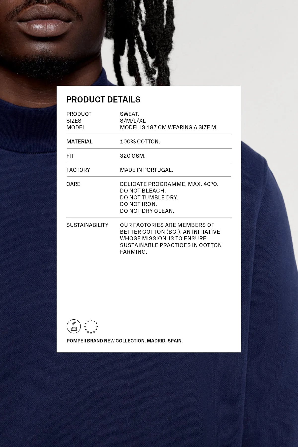 NAVY MOCKNECK SWEAT