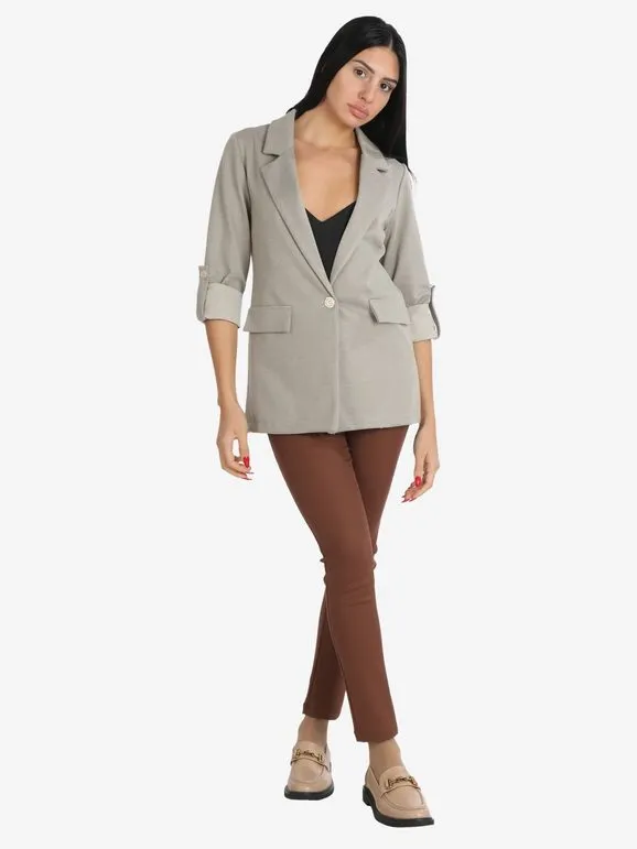 New Gj Blazer de mujer con botón