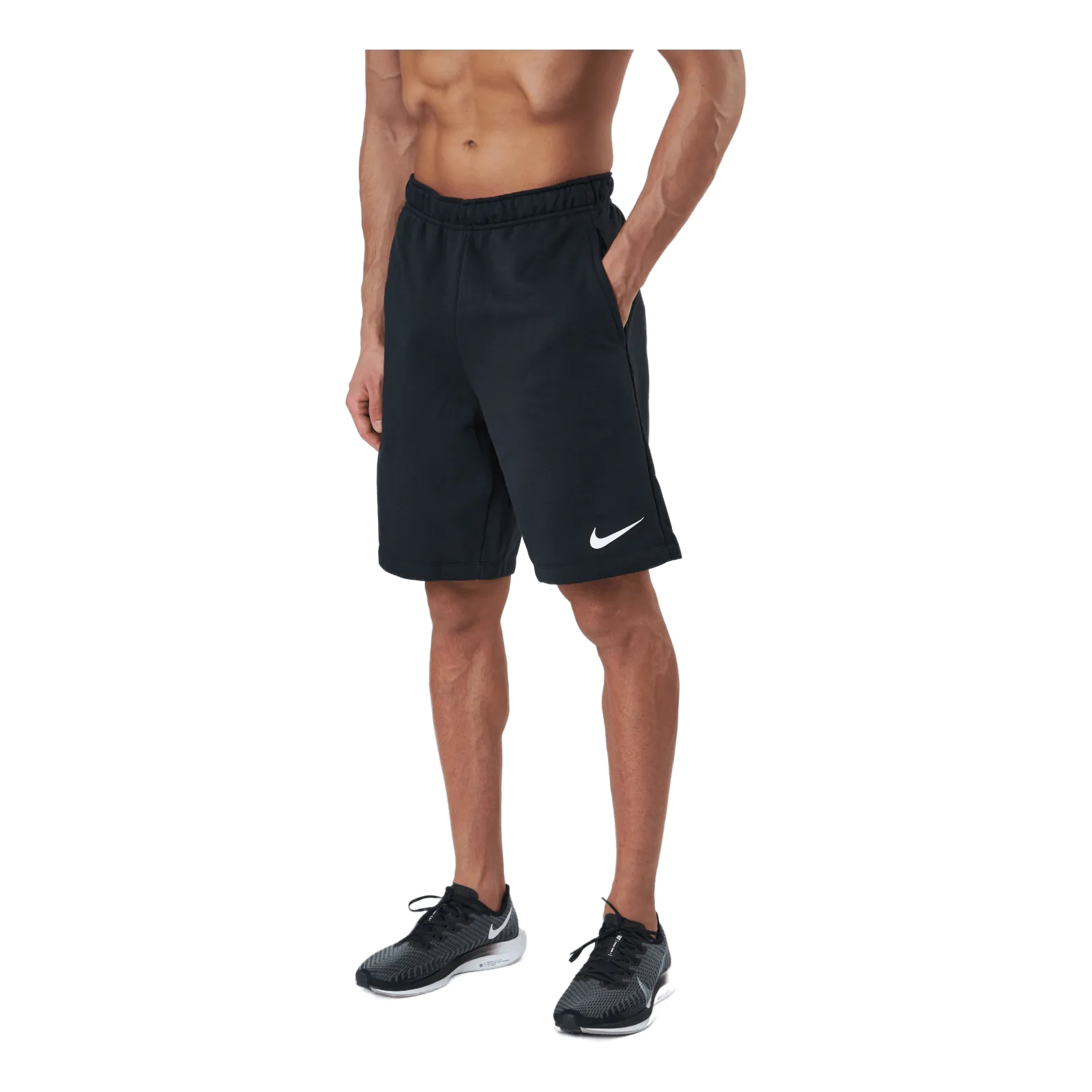 NIKE DRIFIT MEN'S TRAINING SHORTS BLACK/WHITE