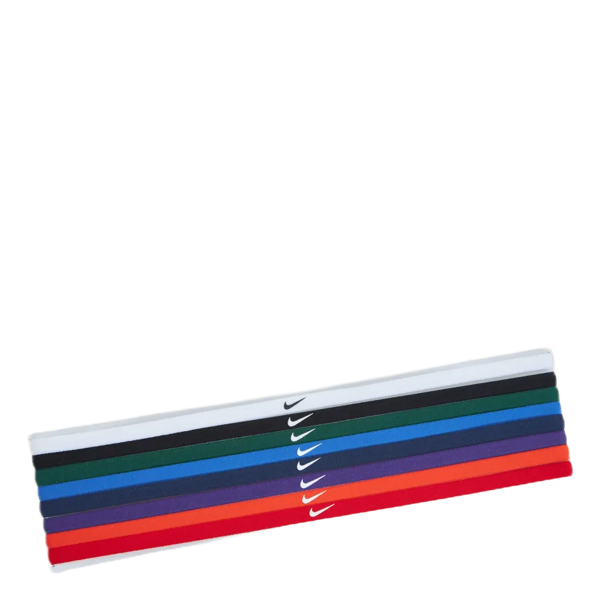 Nike Eq Nike Skinny Headbands 8 Pk White/black/gorge Green