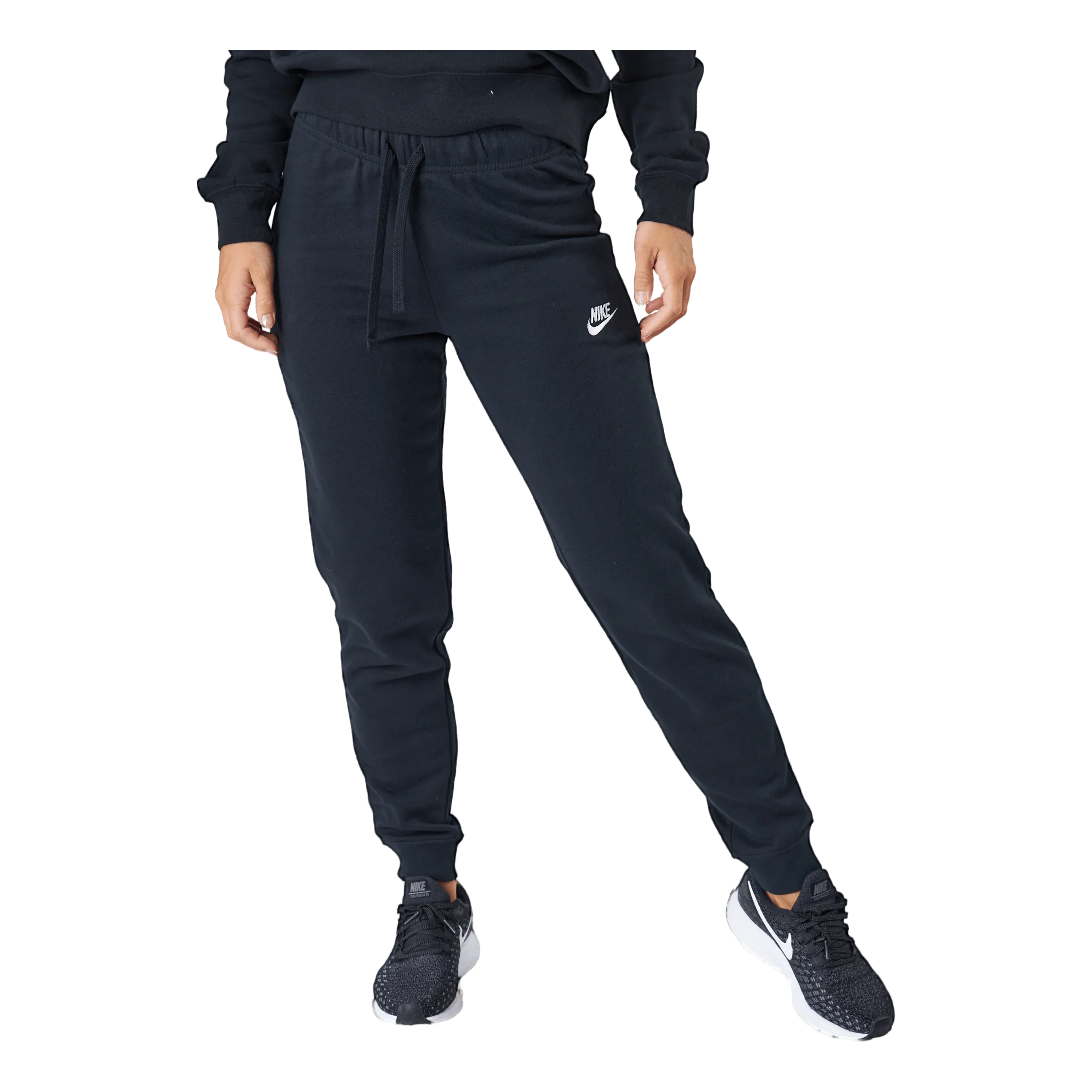 NIKE SPORTSWEAR CLUB FLEECE WOMEN'S MIDRISE PANTS BLACK/WHITE