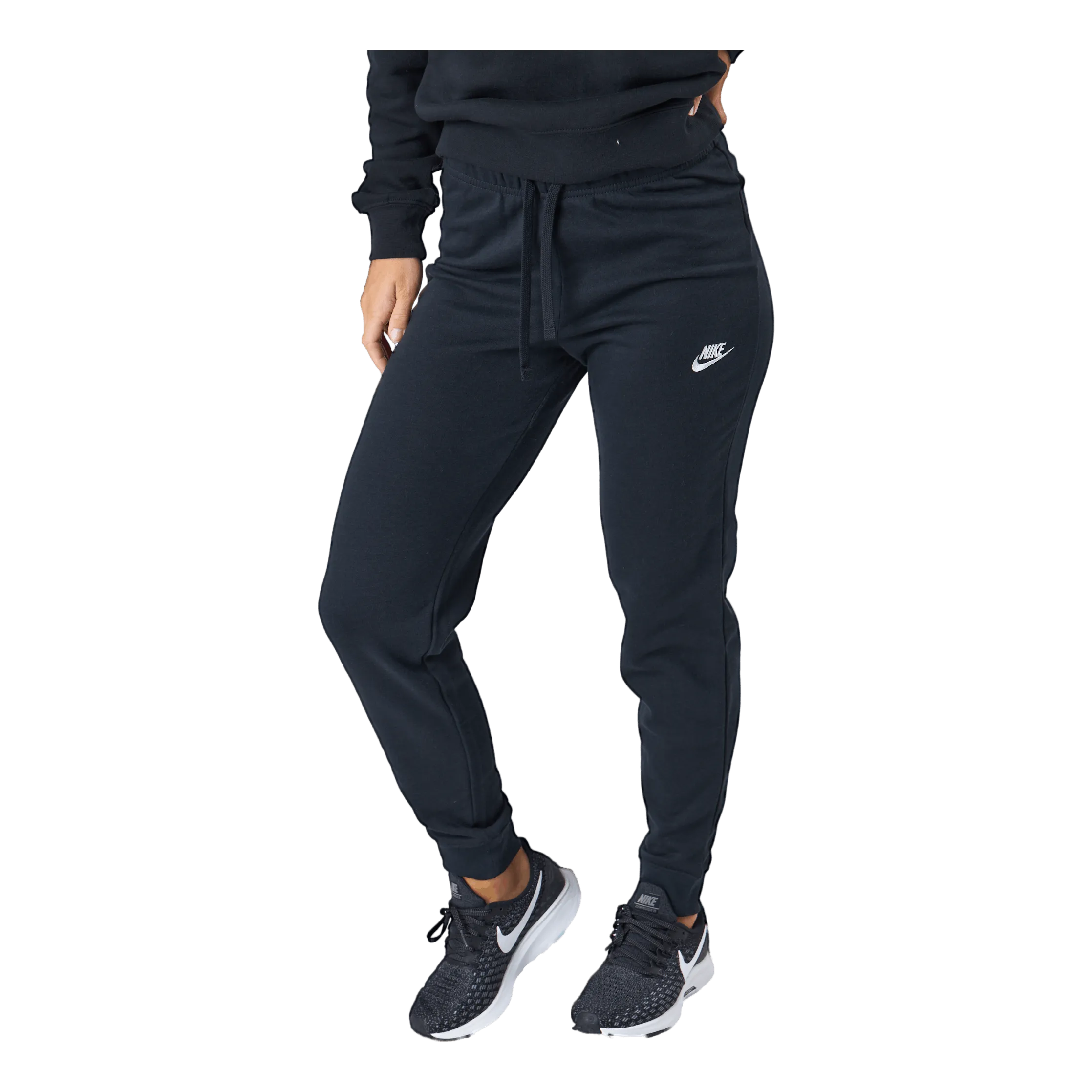 NIKE SPORTSWEAR CLUB FLEECE WOMEN'S MIDRISE PANTS BLACK/WHITE