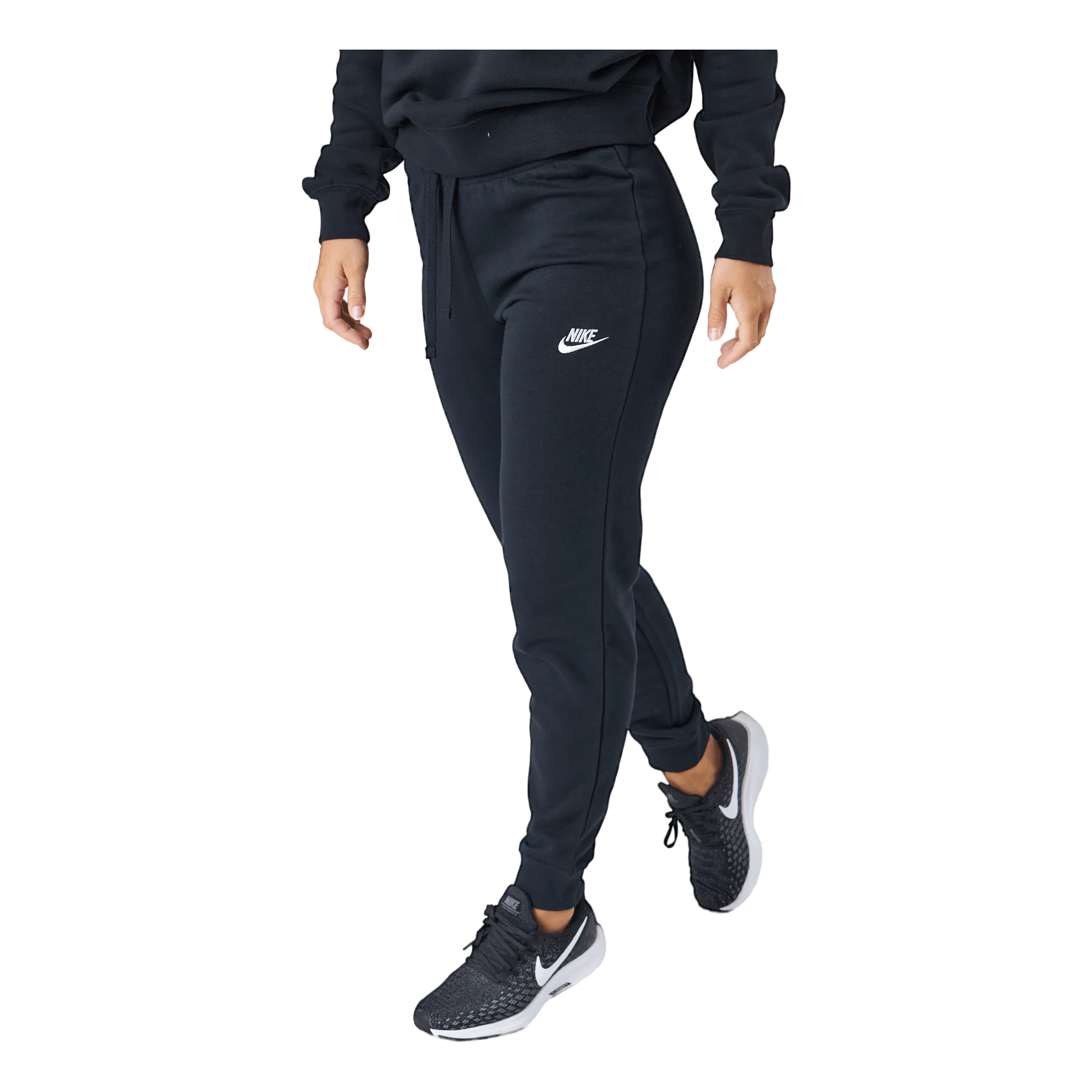 NIKE SPORTSWEAR CLUB FLEECE WOMEN'S MIDRISE PANTS BLACK/WHITE