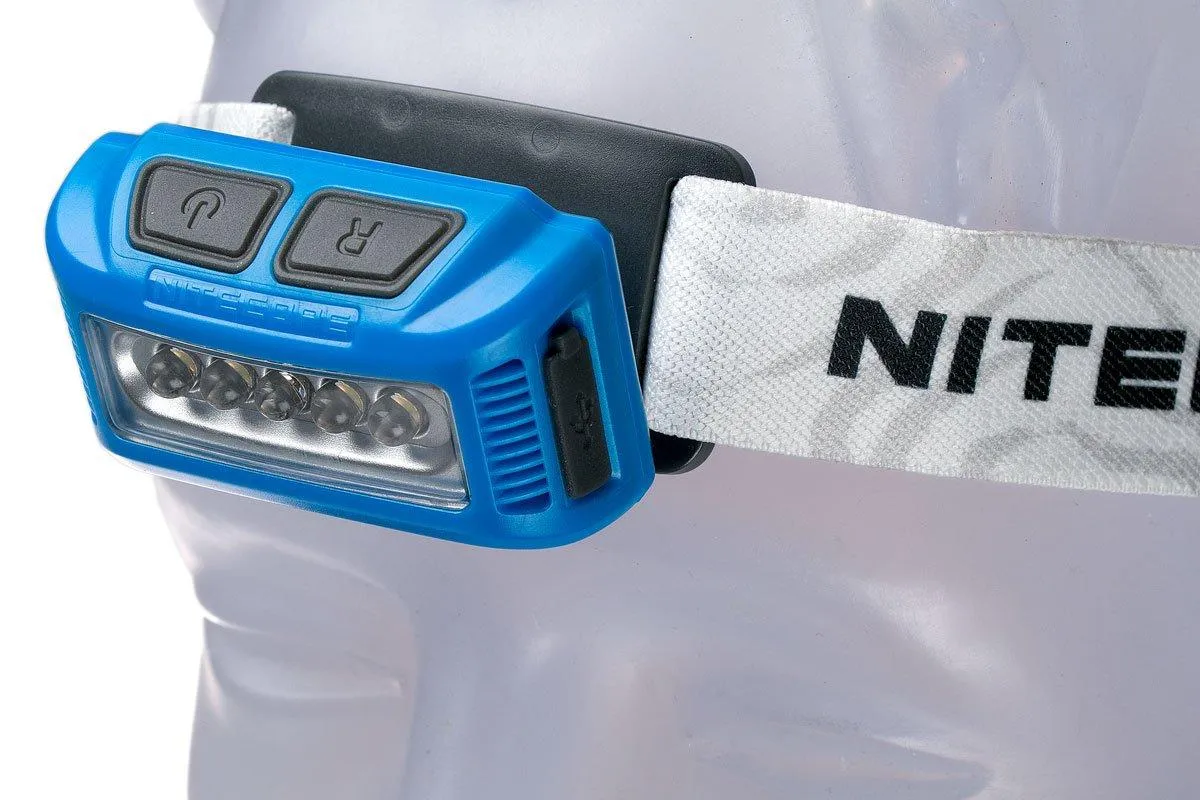 Nitecore NU10 linterna frontal ligera recargable, azul