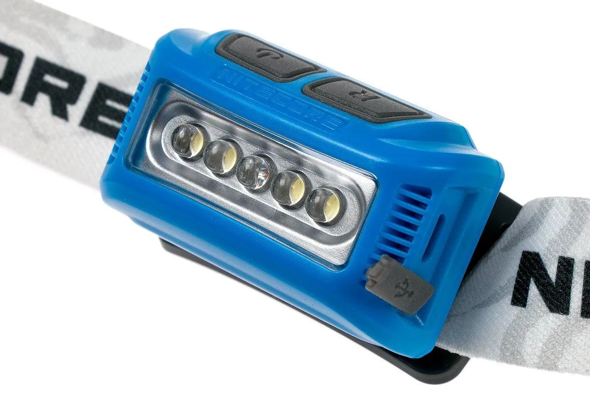Nitecore NU10 linterna frontal ligera recargable, azul