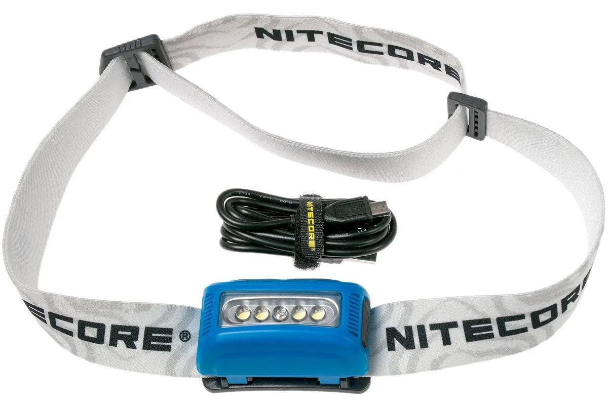Nitecore NU10 linterna frontal ligera recargable, azul