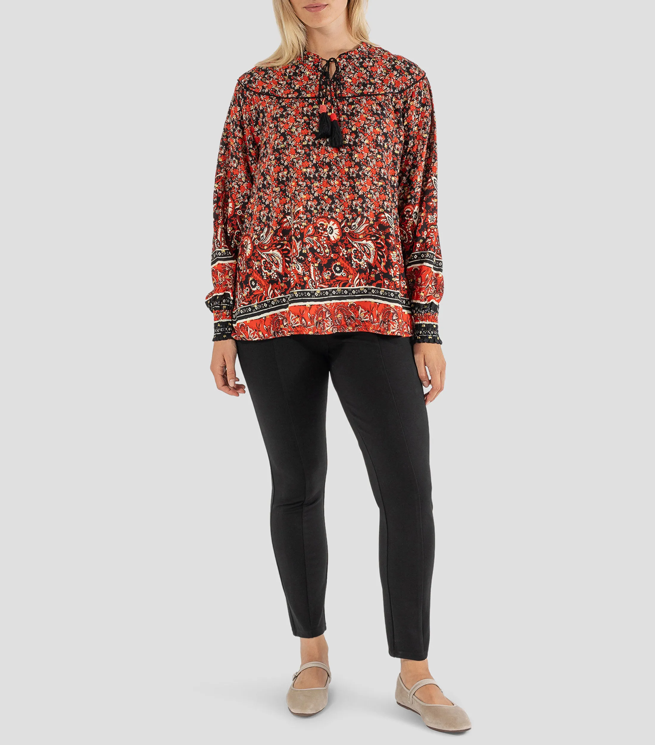 October Blusa Estampado Floral Manga Larga Mujer