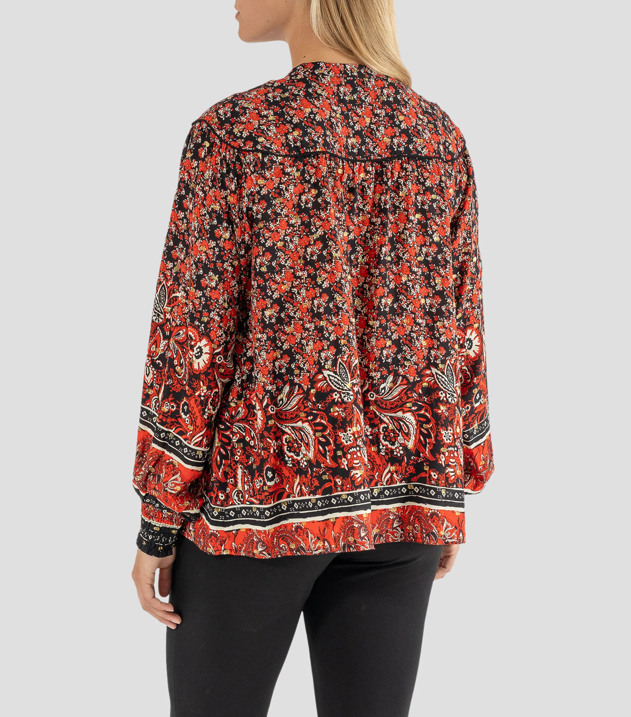 October Blusa Estampado Floral Manga Larga Mujer