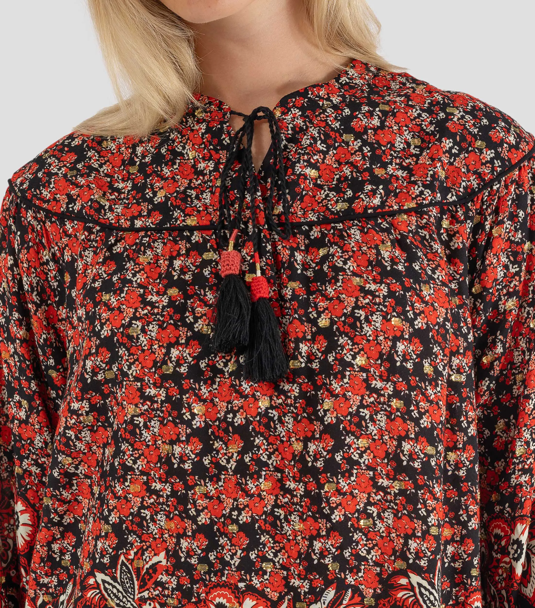 October Blusa Estampado Floral Manga Larga Mujer