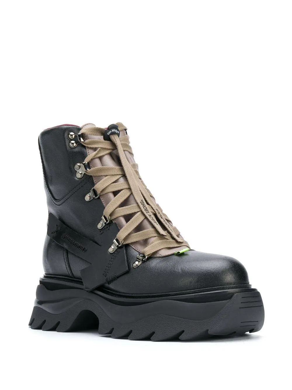 OFFWHITE LEATHER ANKLE BOOTS