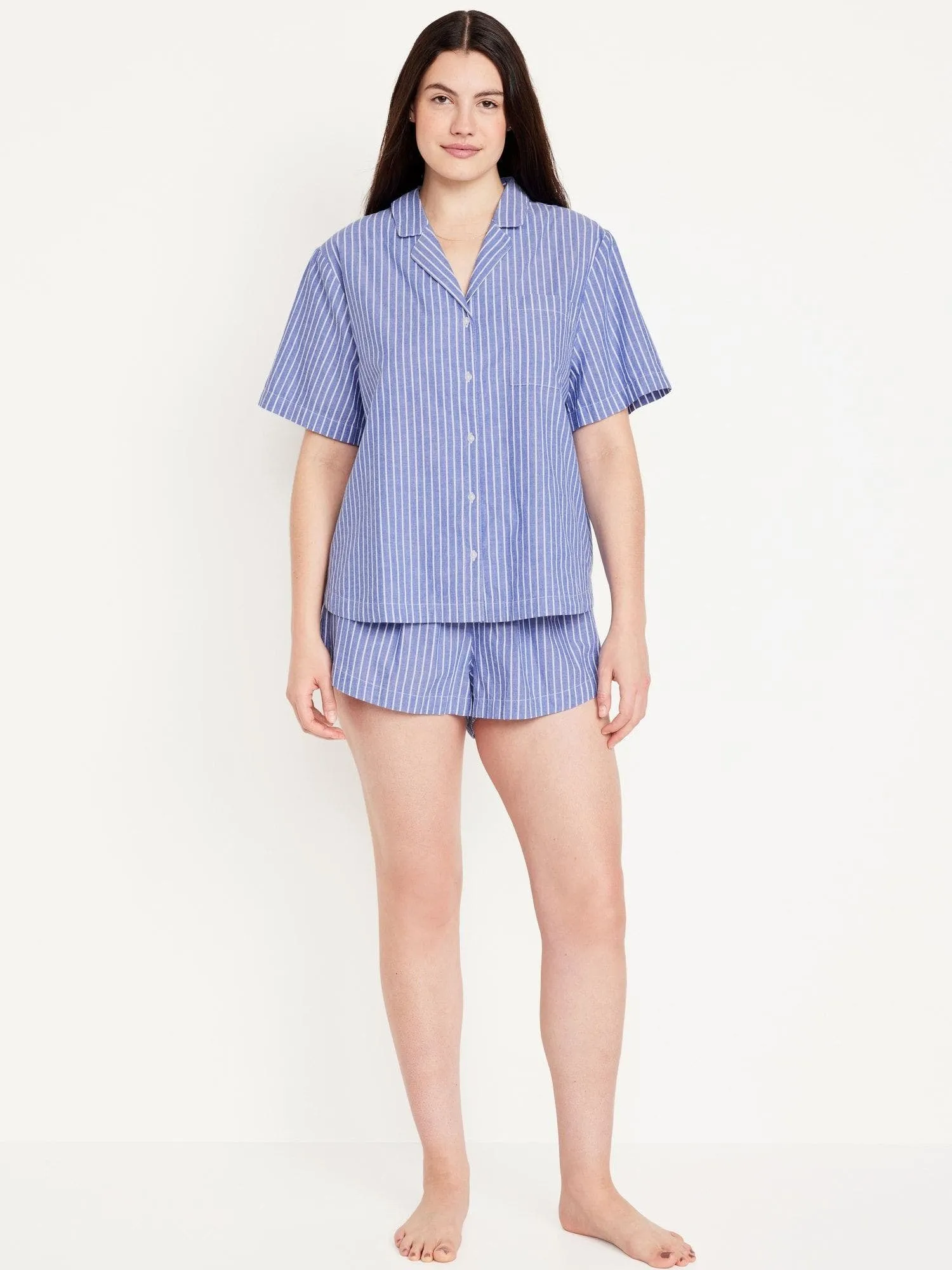 OLD NAVY Set Pijama Poplin Old Navy Mujer