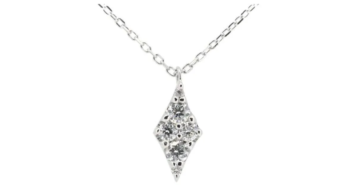 Otras joyas & Other Stories Collar de diamantes Ponte Vecchio 0.13ct K18WG oro blanco en excelente estado Plata 