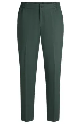 Pantalones slim fit en popelín de mezcla de lana