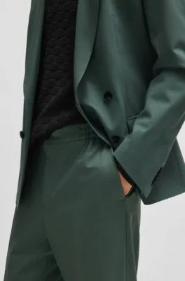 Pantalones slim fit en popelín de mezcla de lana