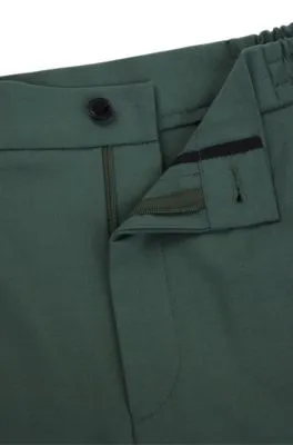 Pantalones slim fit en popelín de mezcla de lana