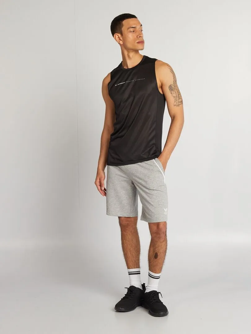 PANTALóN CORTO DE CHáNDAL CON CINTURA ELáSTICA  GRIS