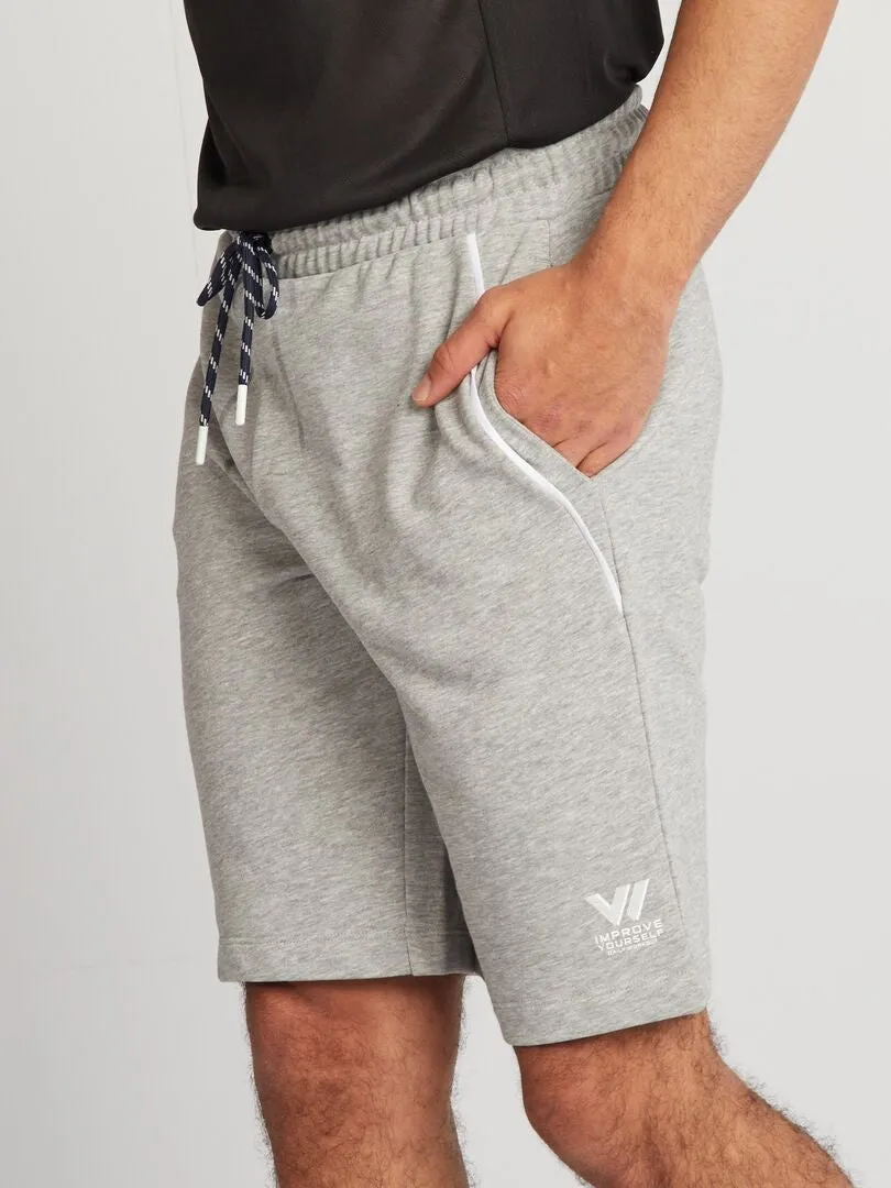 PANTALóN CORTO DE CHáNDAL CON CINTURA ELáSTICA  GRIS