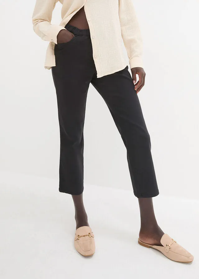 Pantalón de algodón cropped Negro