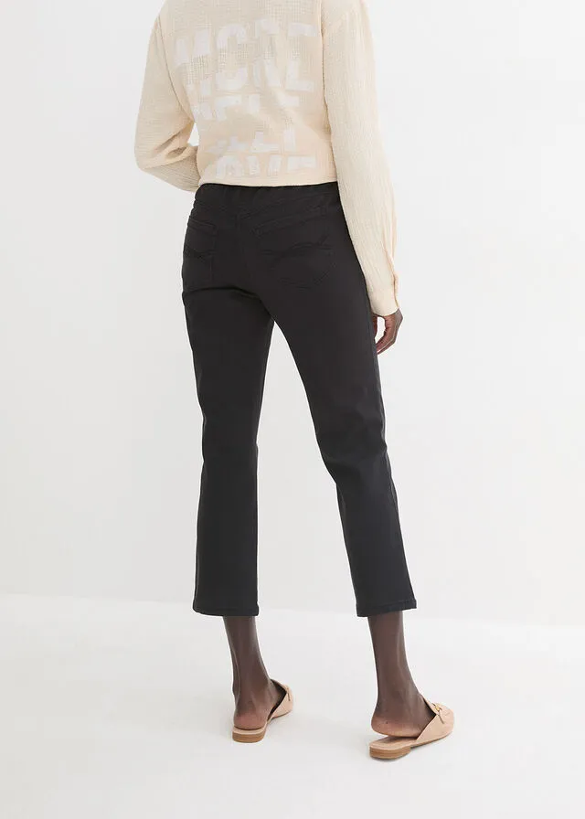 Pantalón de algodón cropped Negro