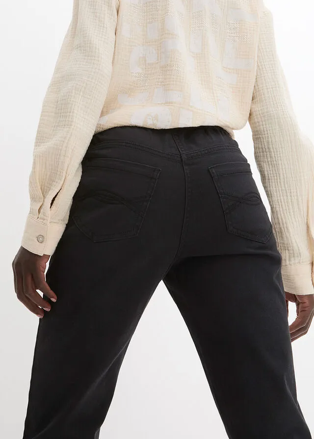 Pantalón de algodón cropped Negro