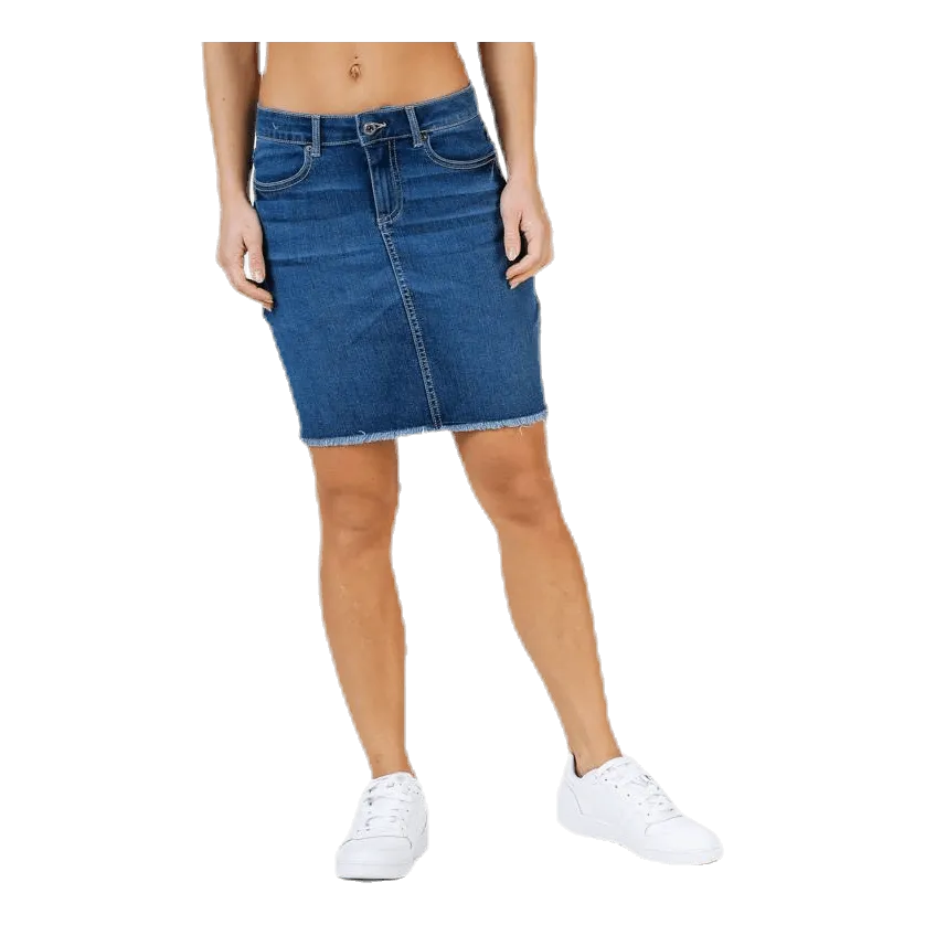 Pieces Aia Mw Dnm Skirt Blue