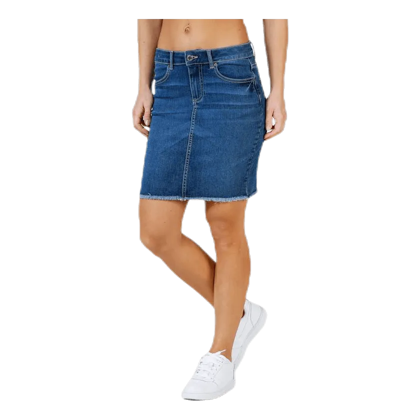 Pieces Aia Mw Dnm Skirt Blue