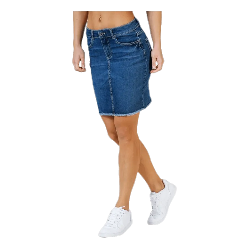 Pieces Aia Mw Dnm Skirt Blue