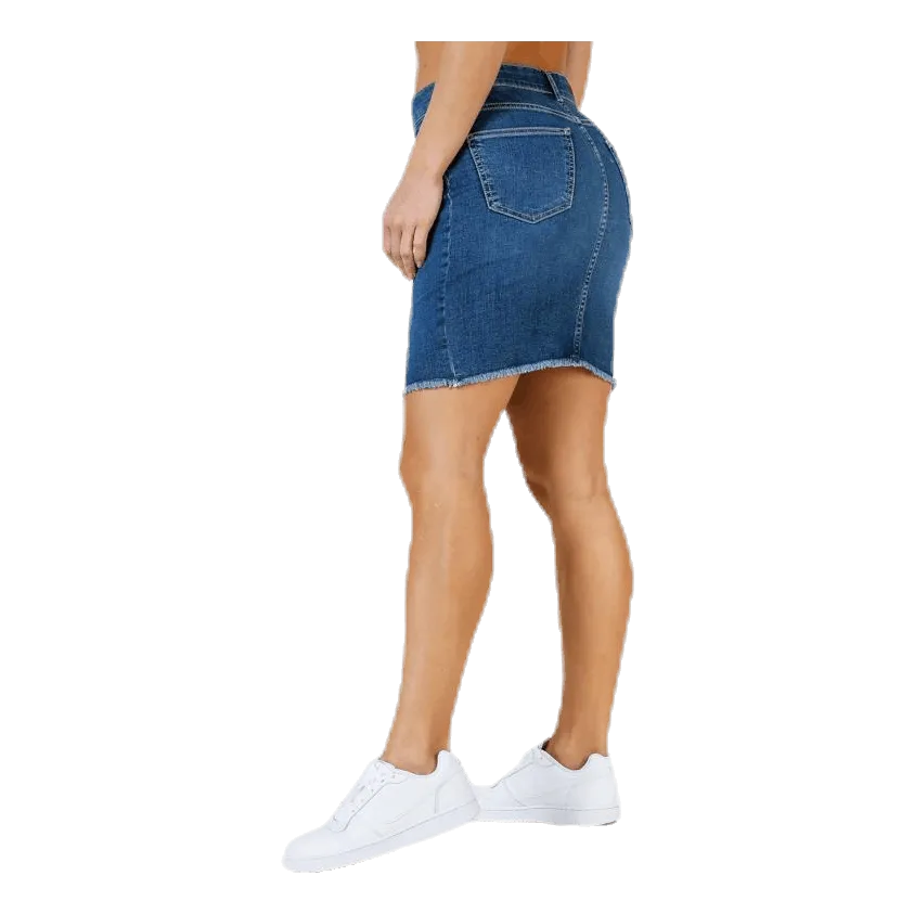 Pieces Aia Mw Dnm Skirt Blue