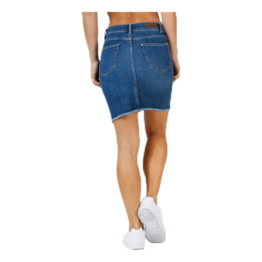 Pieces Aia Mw Dnm Skirt Blue