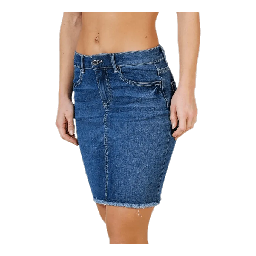 Pieces Aia Mw Dnm Skirt Blue