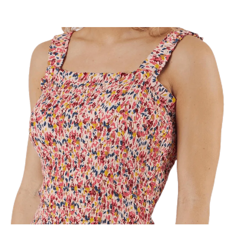 Pieces Ayrin Smock Strap Dress Pink