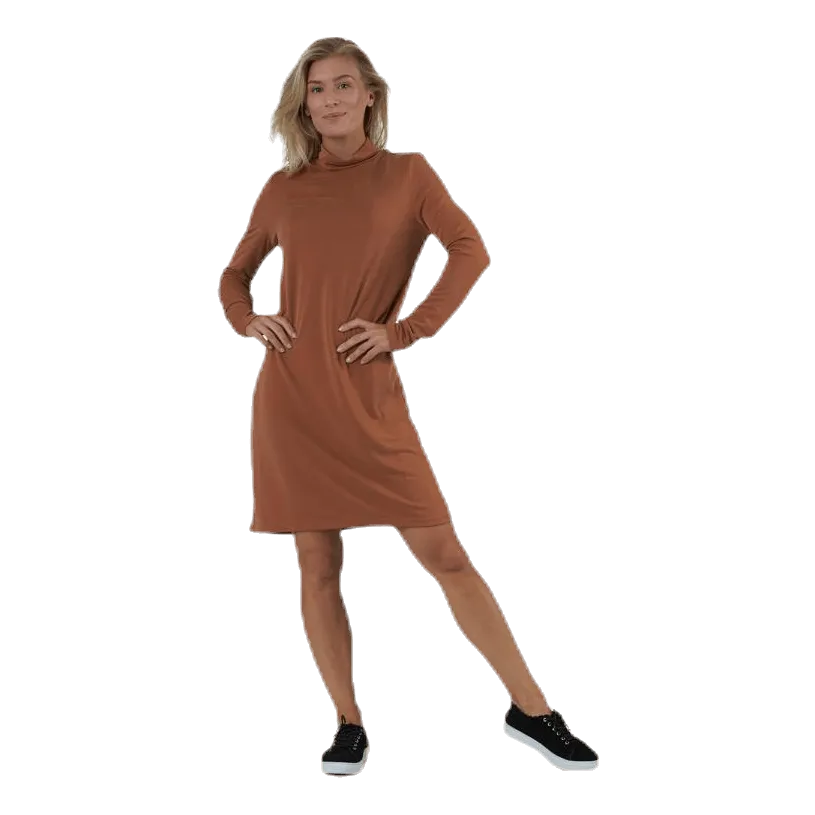 PIECES BAMALA TNECK LS DRESS BEIGE