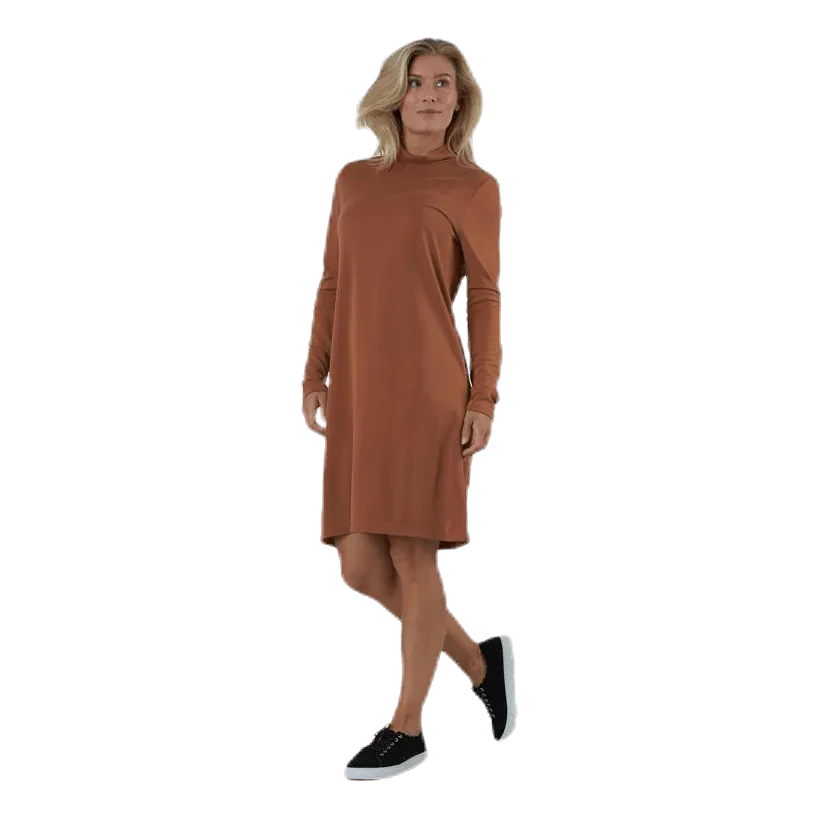 PIECES BAMALA TNECK LS DRESS BEIGE