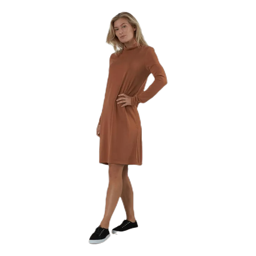 PIECES BAMALA TNECK LS DRESS BEIGE