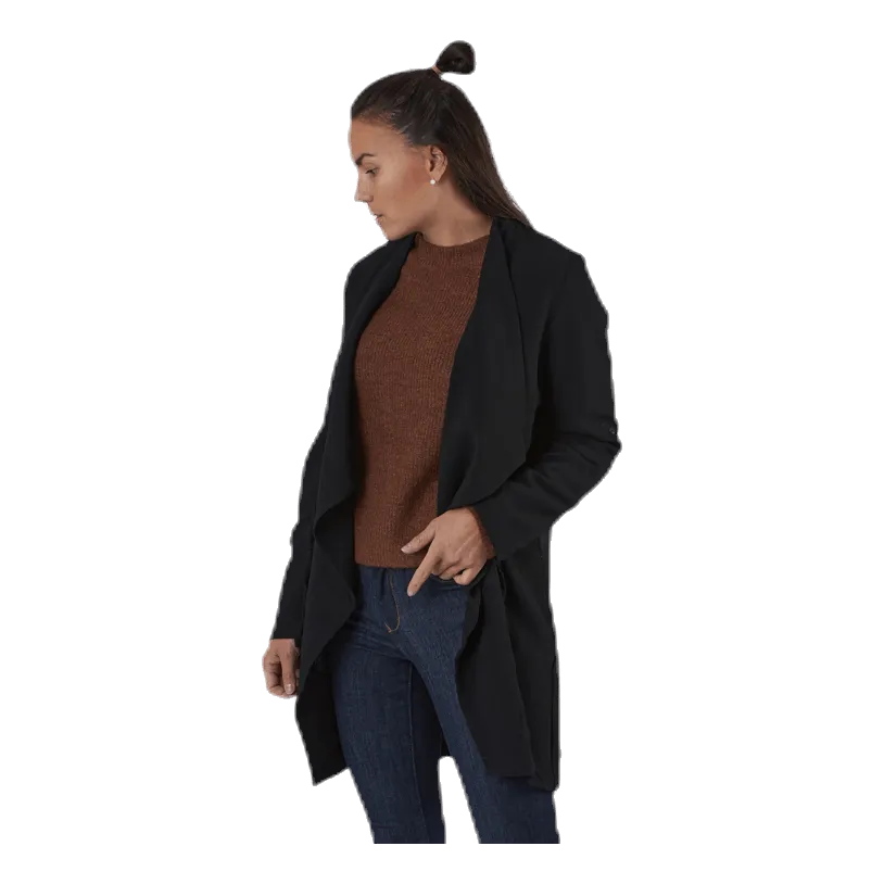 Pieces Belia 3/4 Short Coatigan Black
