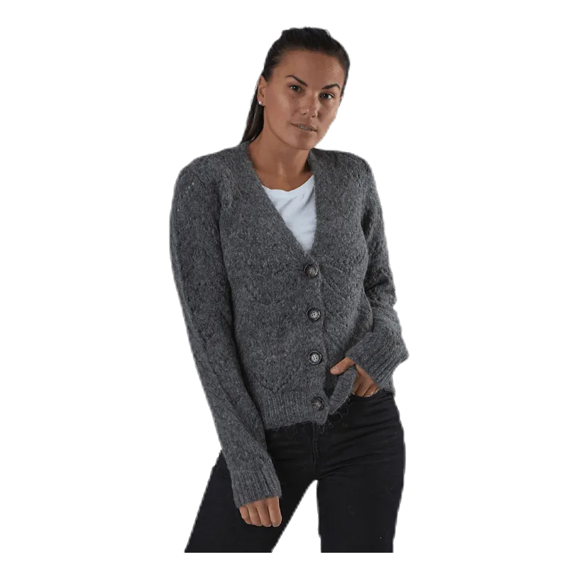 Pieces Bibi Ls  Knit Cardigan Grey