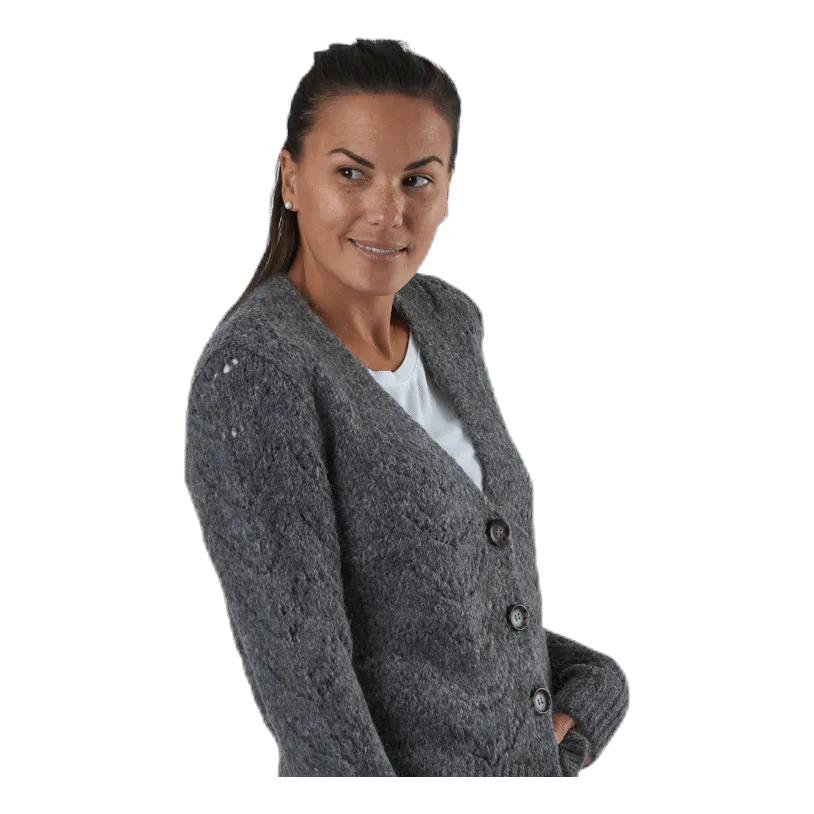 Pieces Bibi Ls  Knit Cardigan Grey