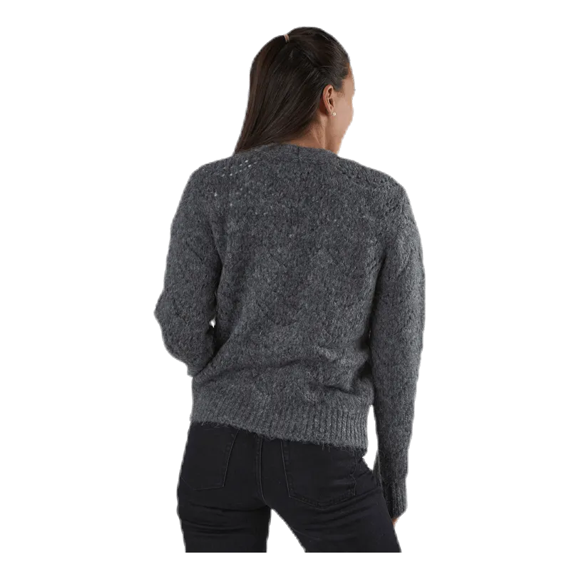 Pieces Bibi Ls  Knit Cardigan Grey