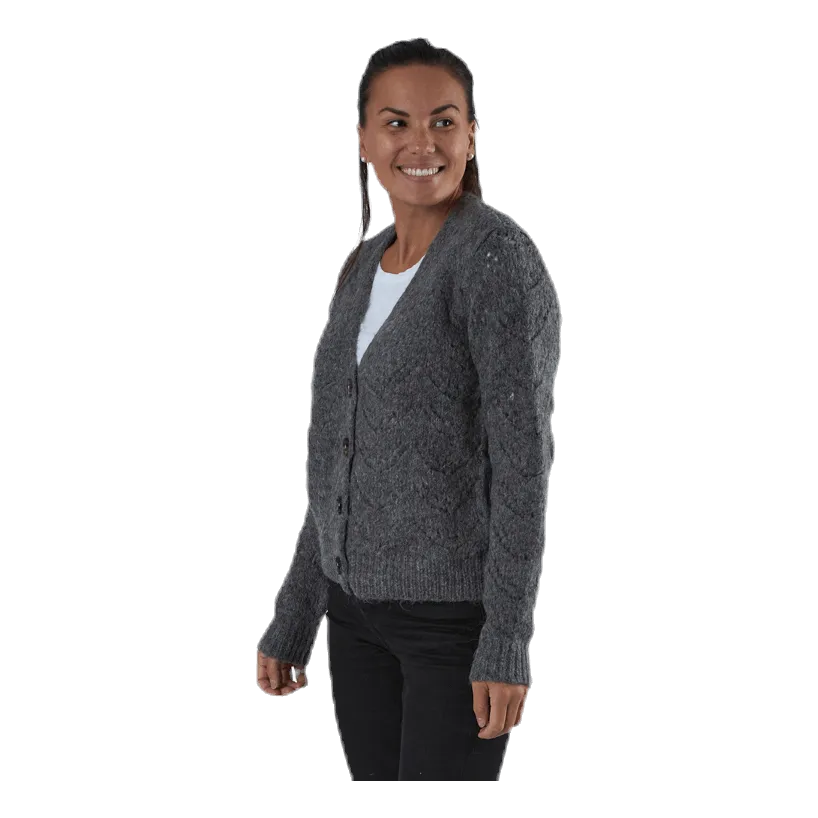 Pieces Bibi Ls  Knit Cardigan Grey