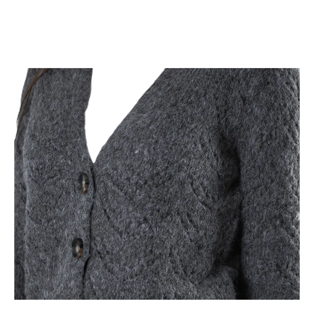 Pieces Bibi Ls  Knit Cardigan Grey