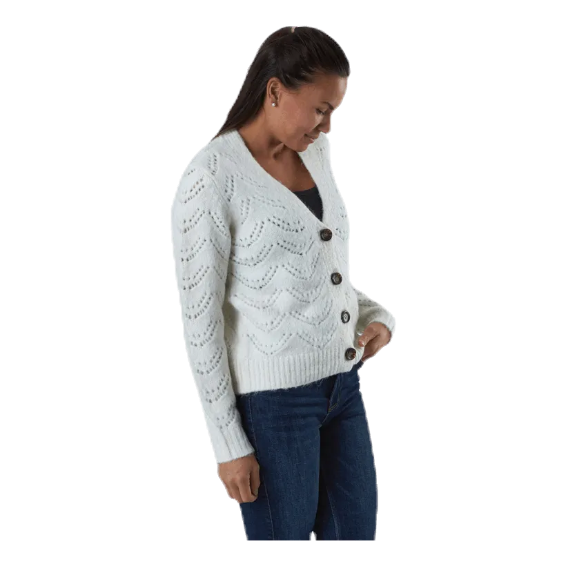 Pieces Bibi Ls  Knit Cardigan White