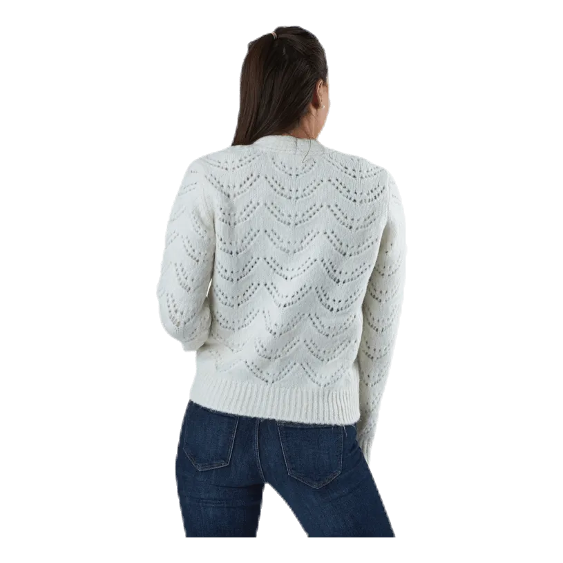 Pieces Bibi Ls  Knit Cardigan White