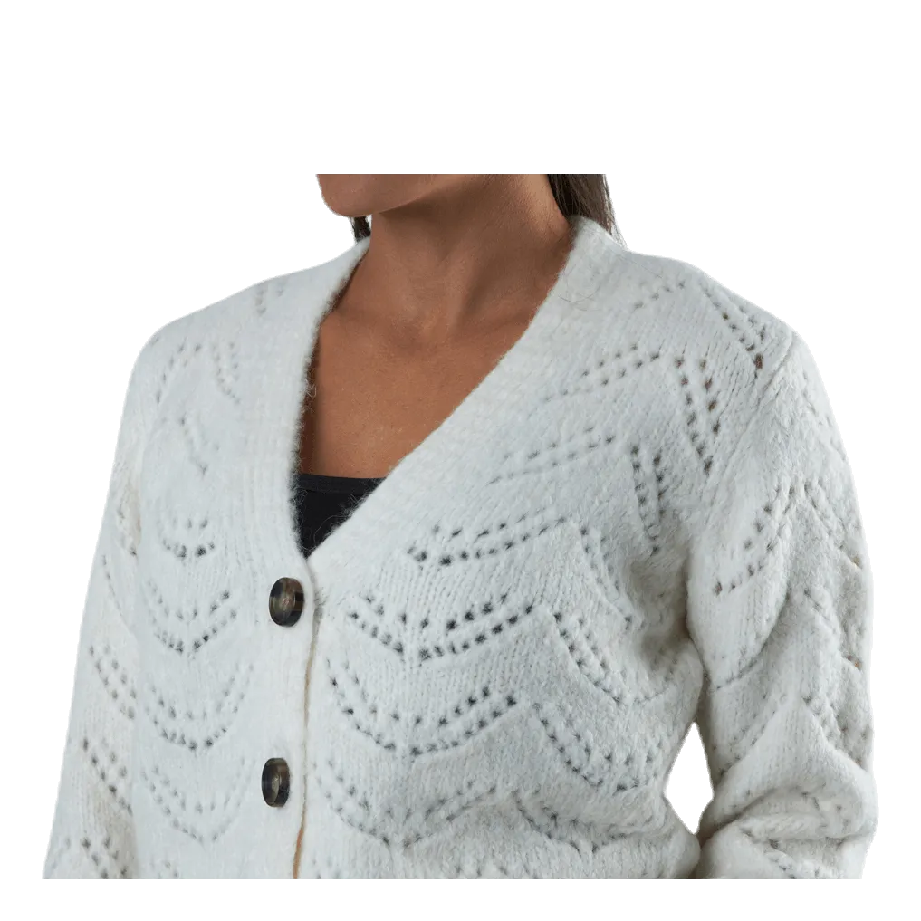Pieces Bibi Ls  Knit Cardigan White