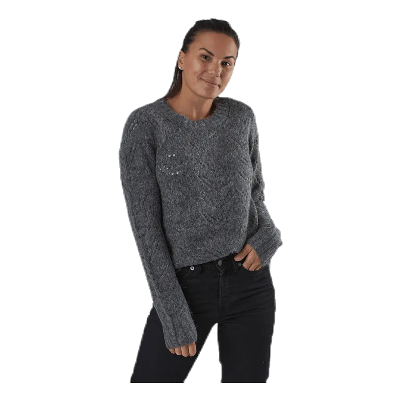 Pieces Bibi Ls Knit Grey