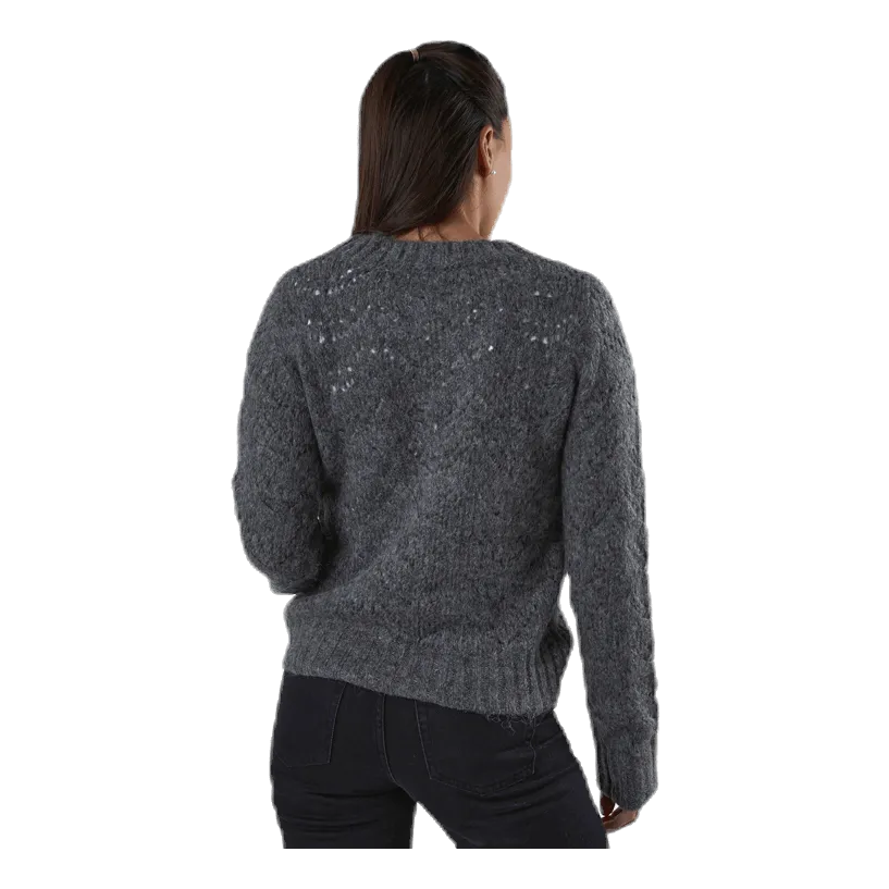 Pieces Bibi Ls Knit Grey