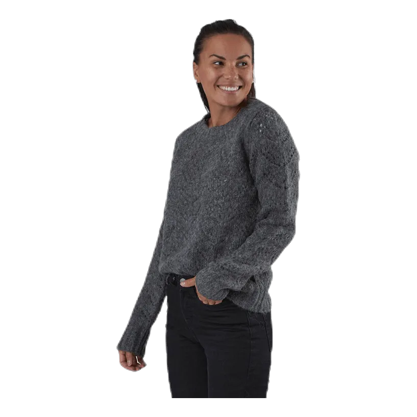 Pieces Bibi Ls Knit Grey